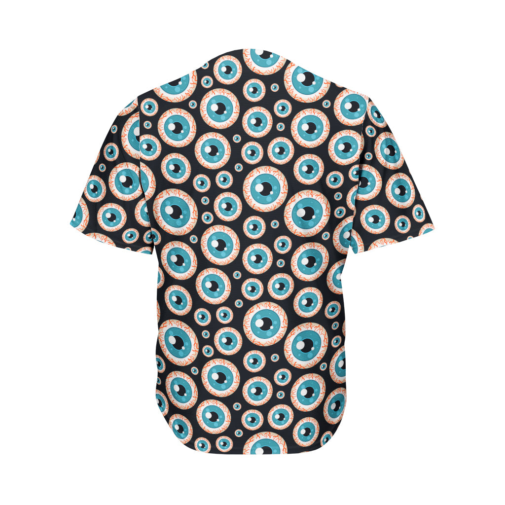Creepy Eyeball Pattern Print Men's Baseball Jersey