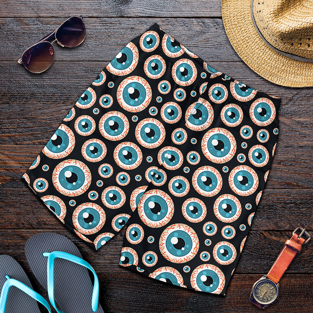 Creepy Eyeball Pattern Print Men's Shorts