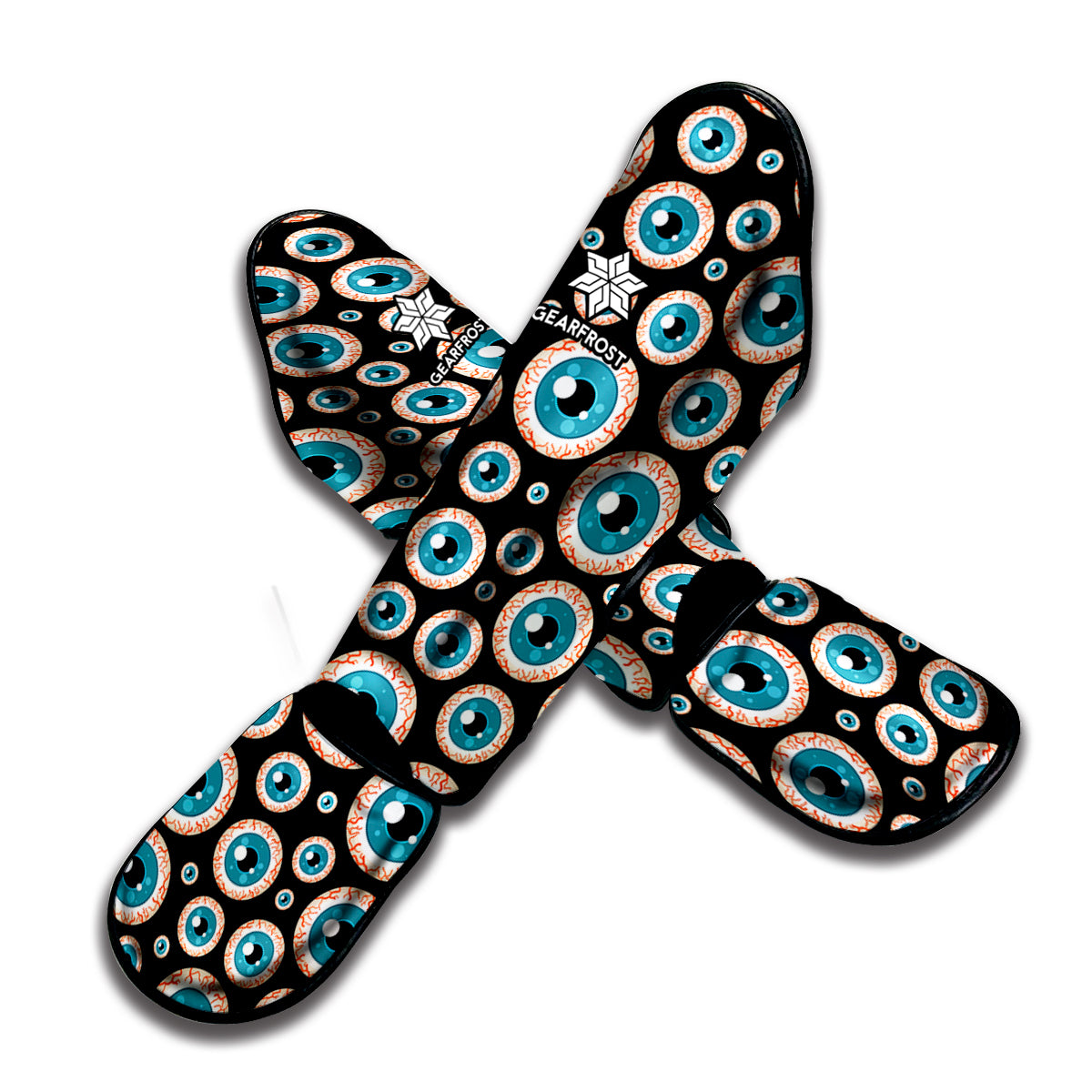 Creepy Eyeball Pattern Print Muay Thai Shin Guard
