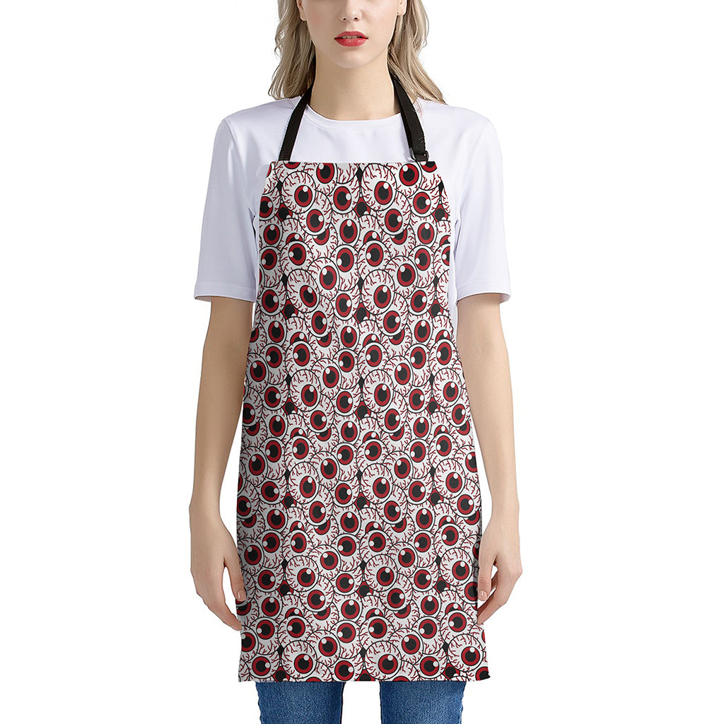 Creepy Red Eyeball Pattern Print Apron