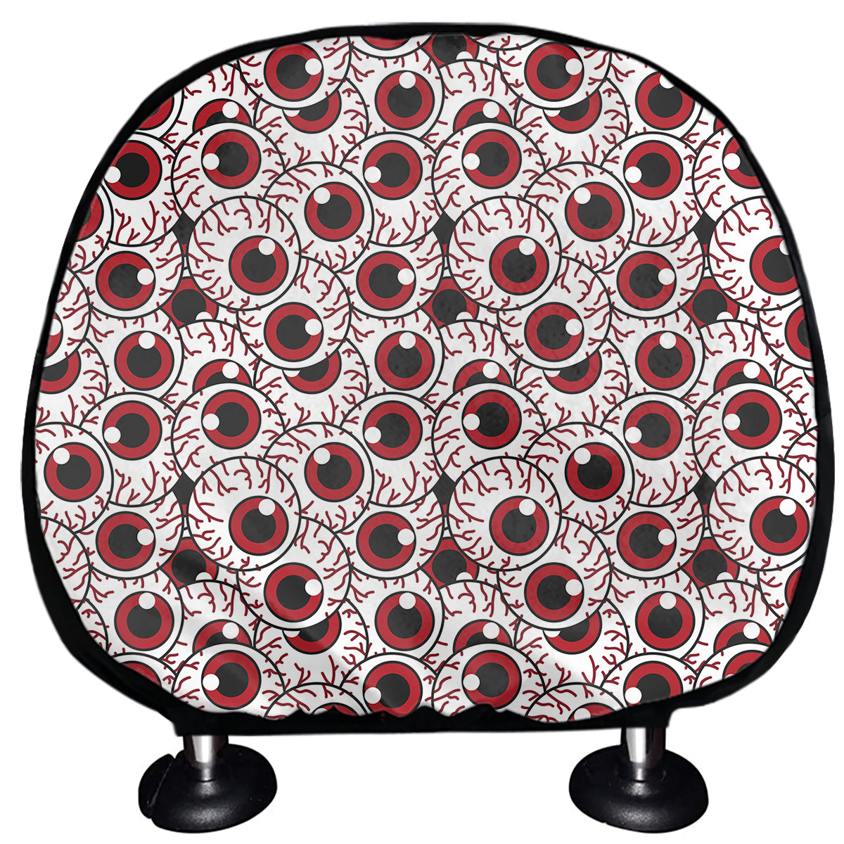 Creepy Red Eyeball Pattern Print Car Headrest Covers