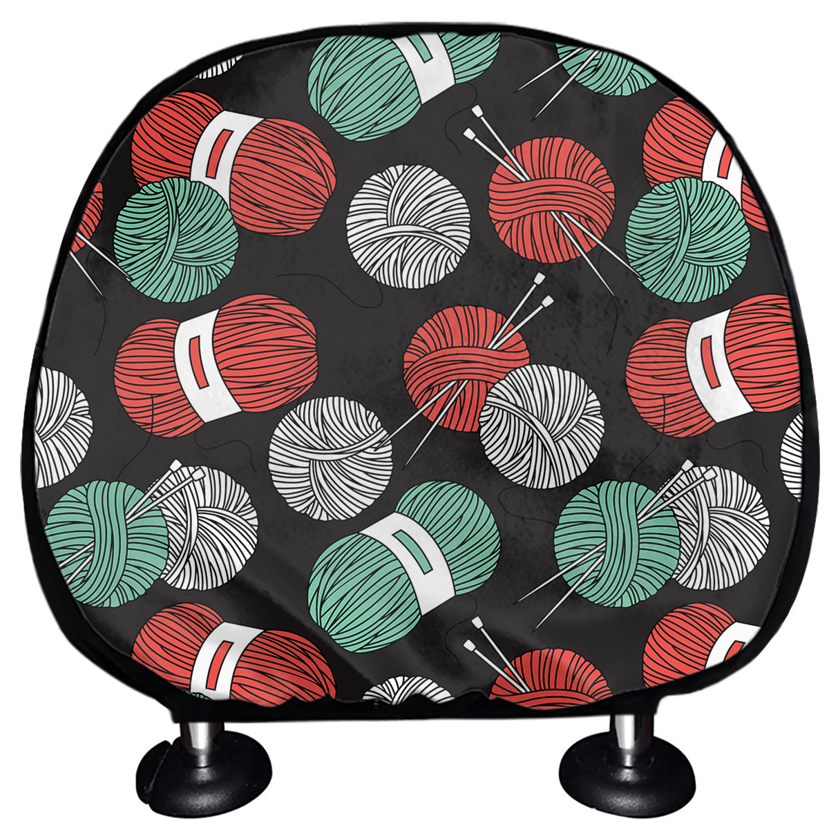 Crochet Yarn Pattern Print Car Headrest Covers