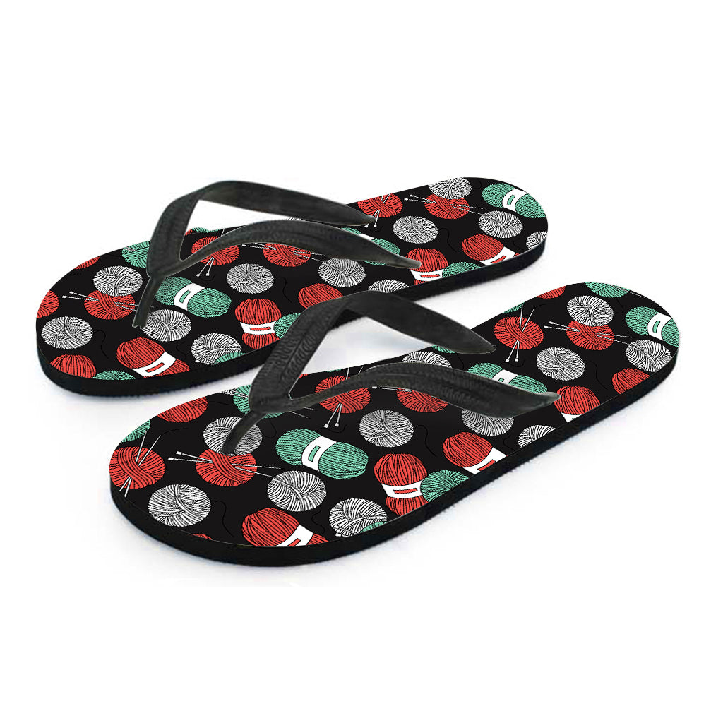 Crochet Yarn Pattern Print Flip Flops