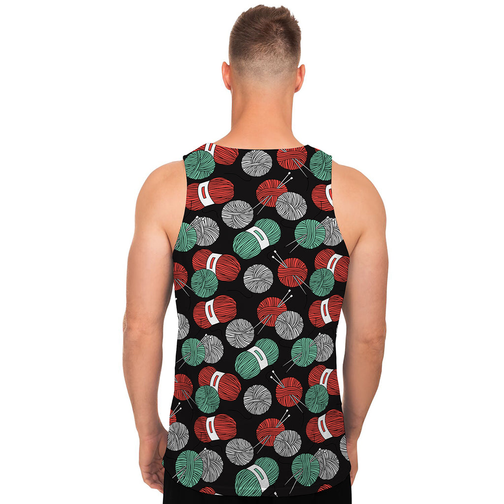 Crochet Yarn Pattern Print Men's Tank Top