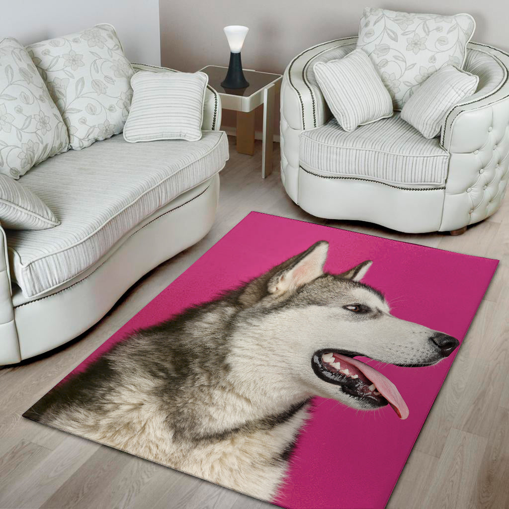 Cute Alaskan Malamute Print Area Rug