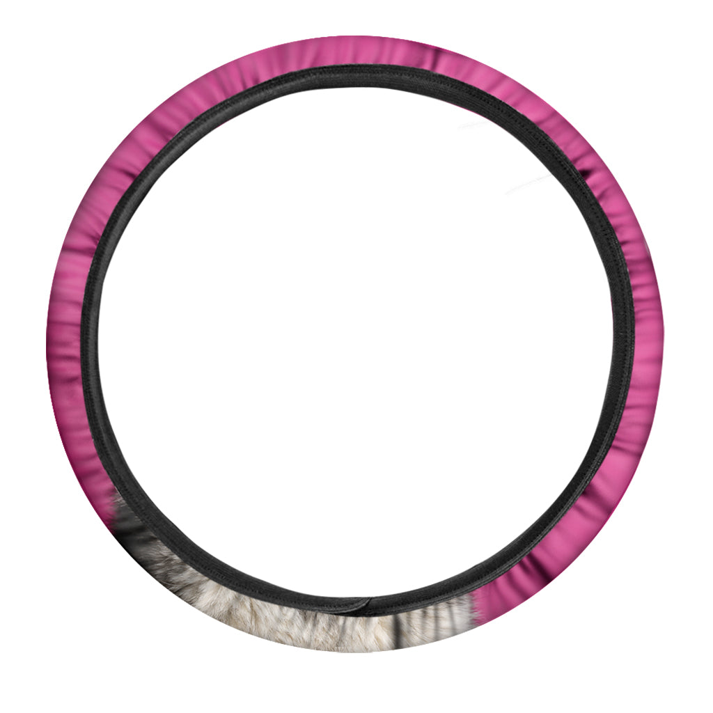 Cute Alaskan Malamute Print Car Steering Wheel Cover