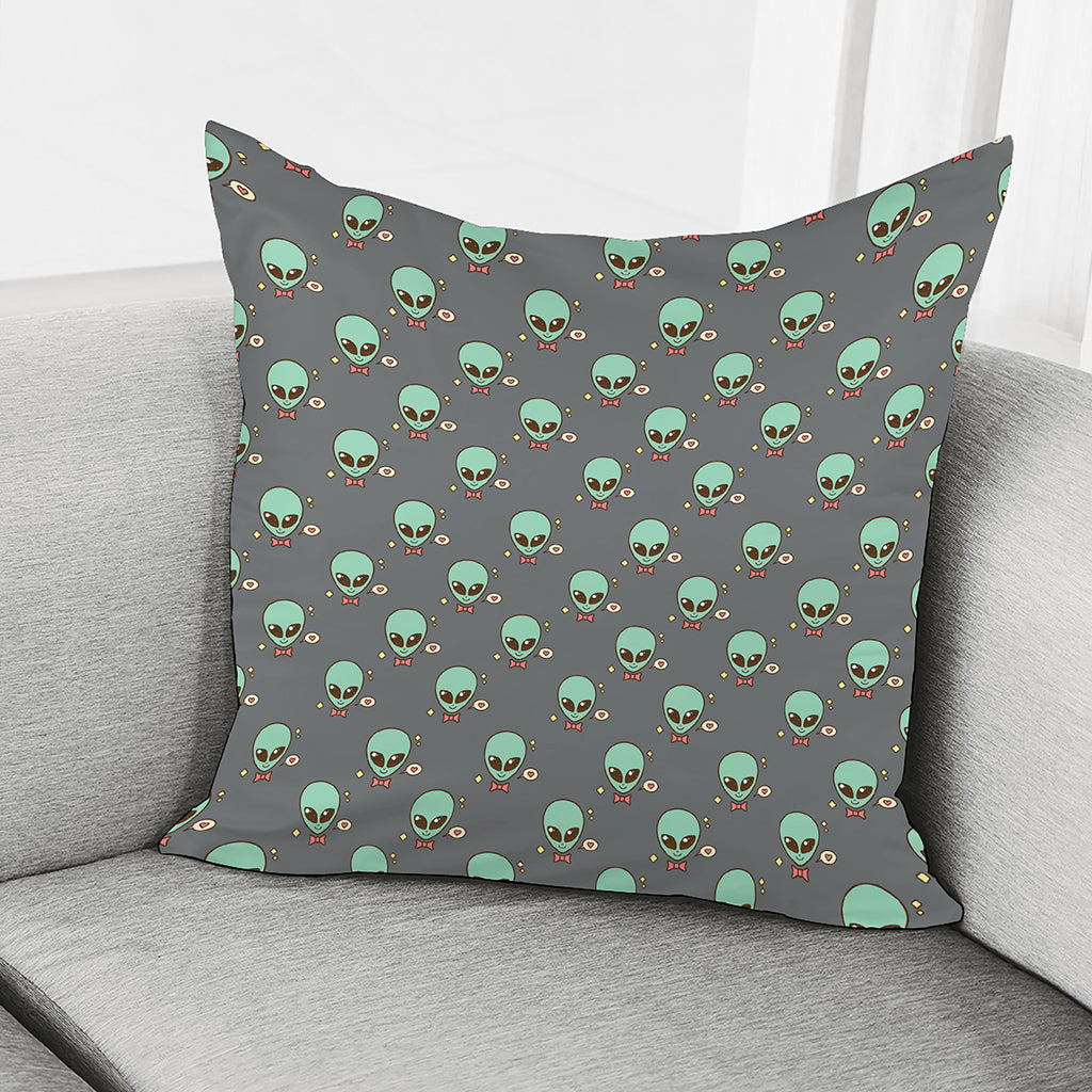 Cute Alien With Bow Tie Print Pillow Cover