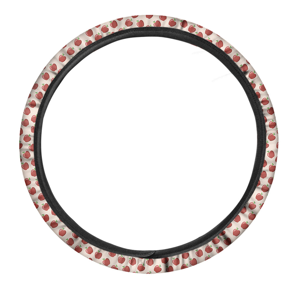 Cute Apple Pattern Print Car Steering Wheel Cover