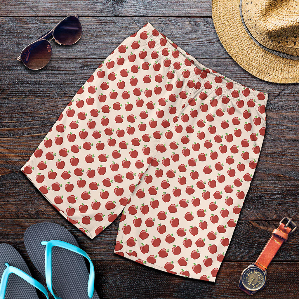 Cute Apple Pattern Print Men's Shorts
