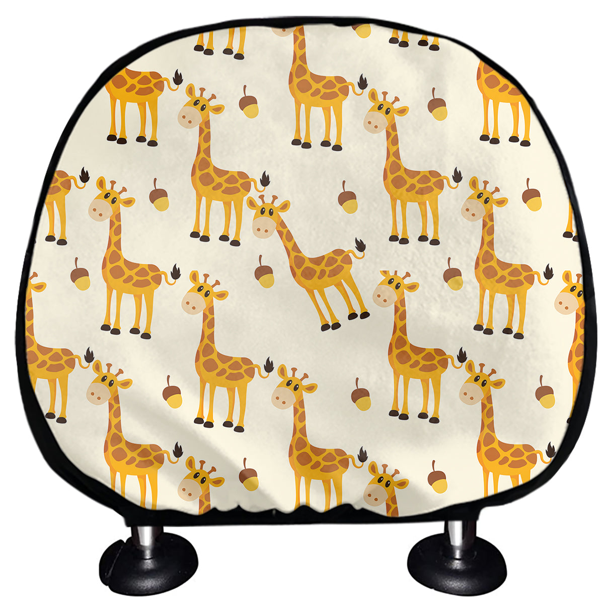 Cute Baby Giraffe Pattern Print Car Headrest Covers