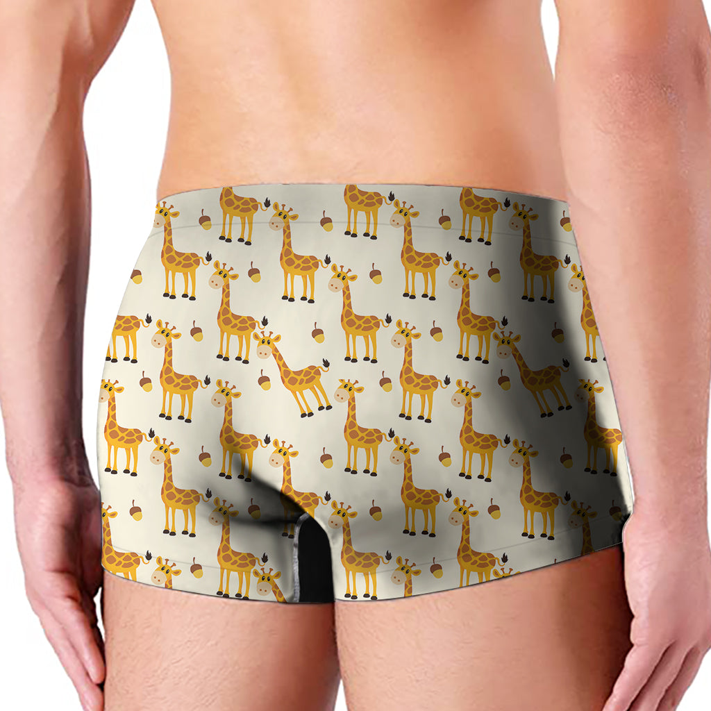 Cute Baby Giraffe Pattern Print Men's Boxer Briefs