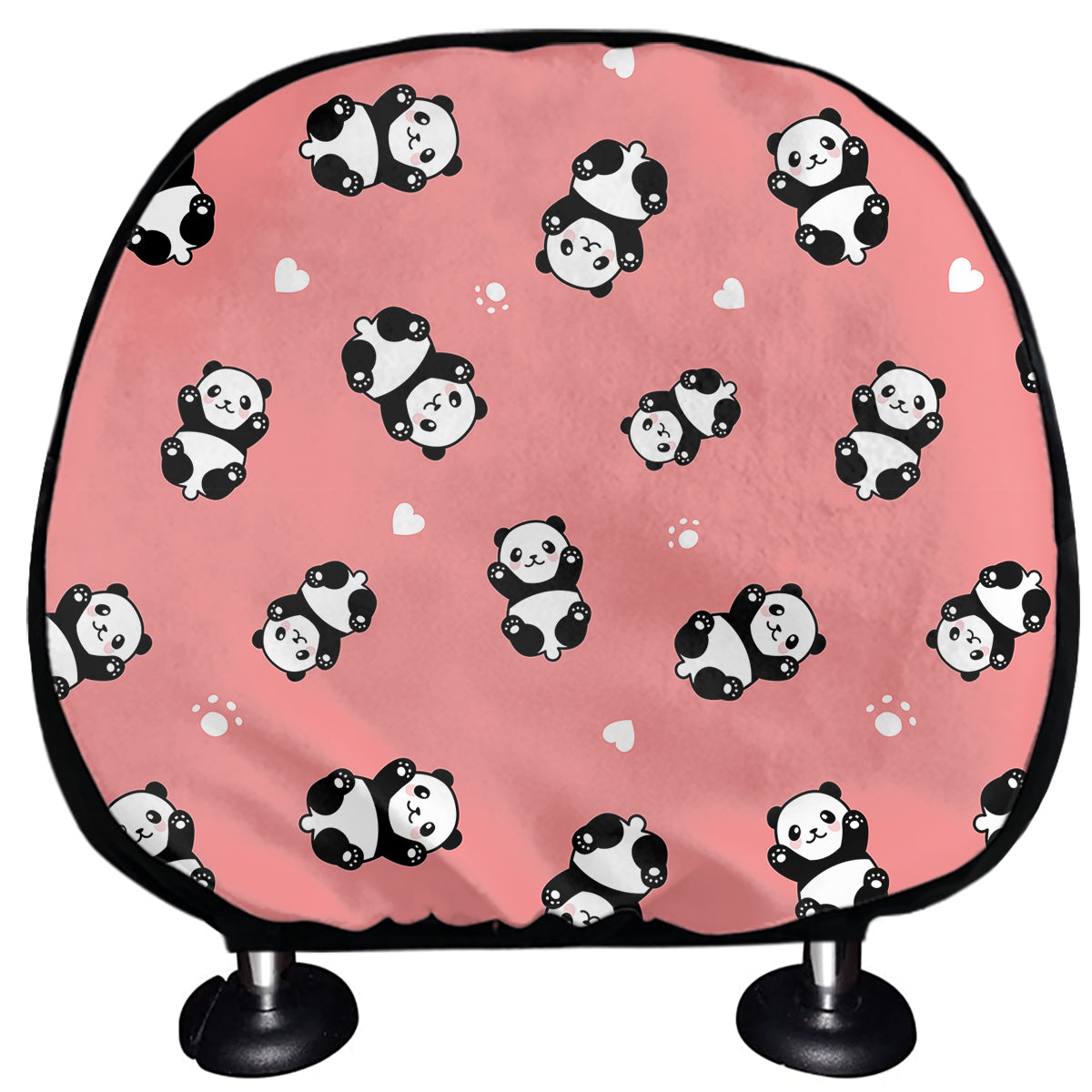 Cute Baby Panda Pattern Print Car Headrest Covers