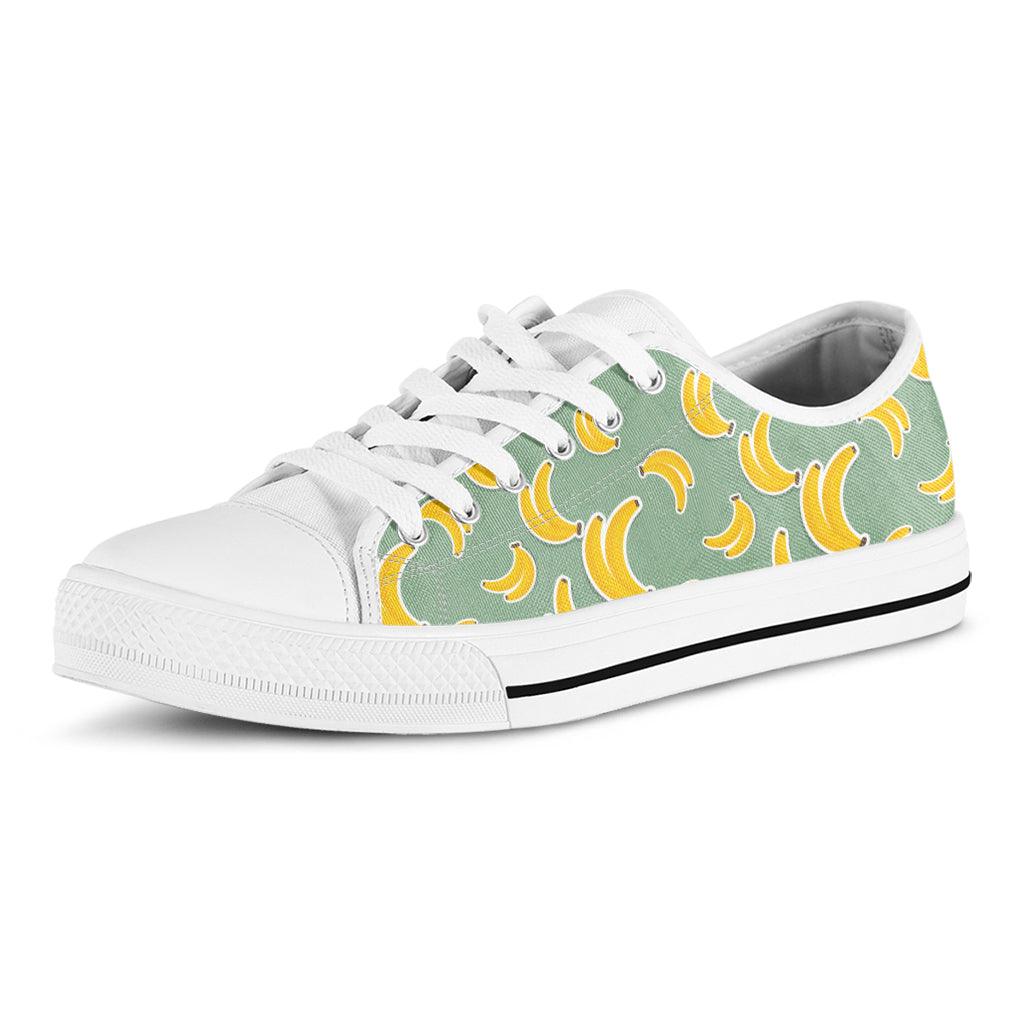 Cute Banana Pattern Print White Low Top Shoes