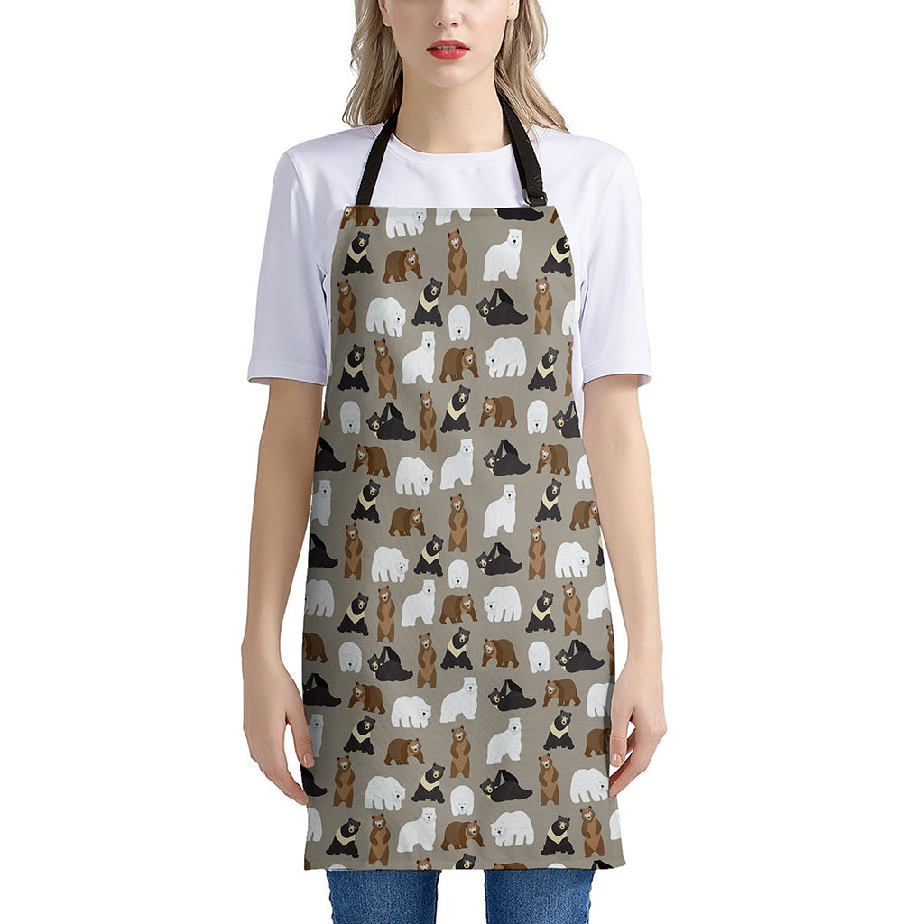 Cute Bear Pattern Print Apron