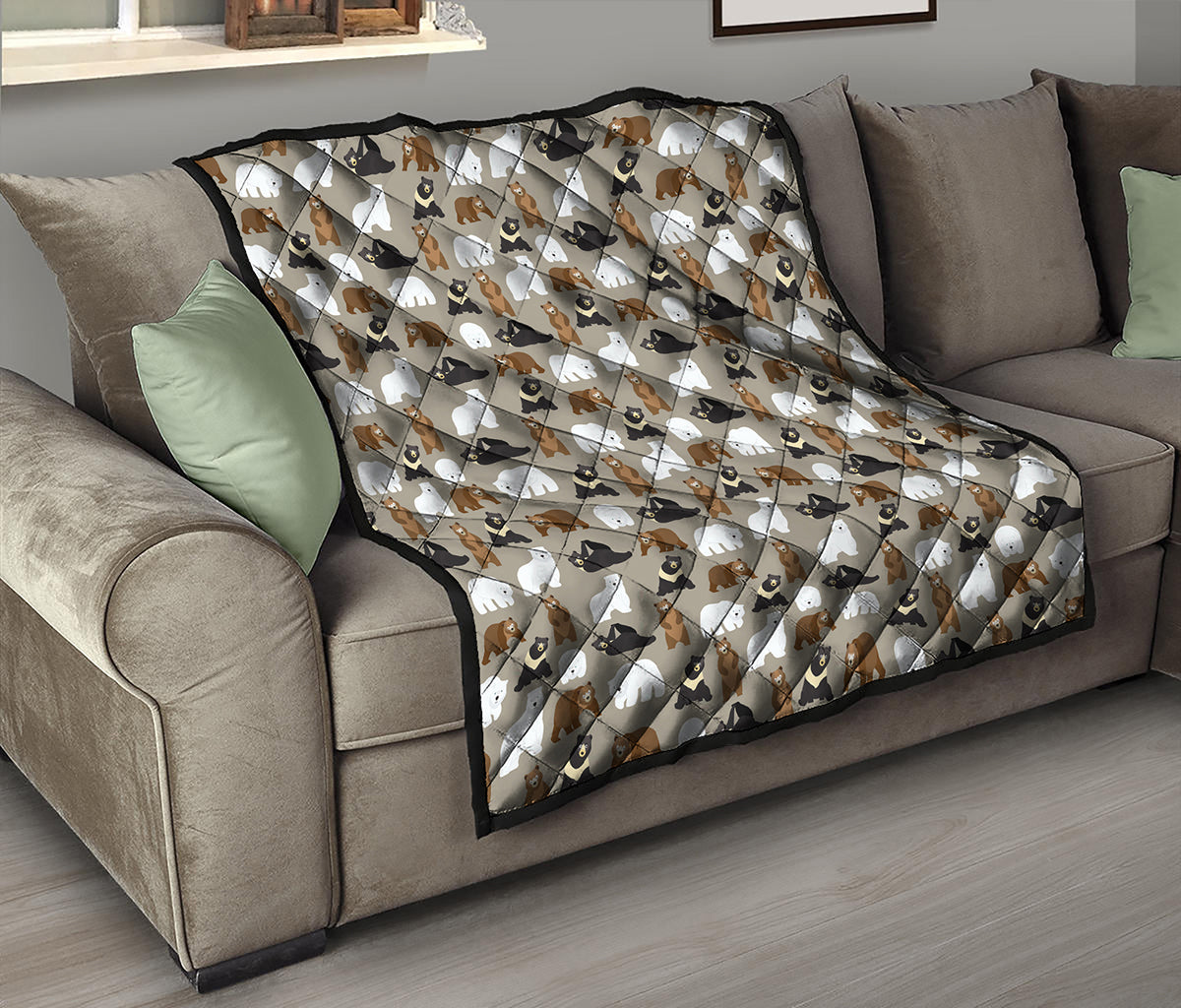 Cute Bear Pattern Print Quilt