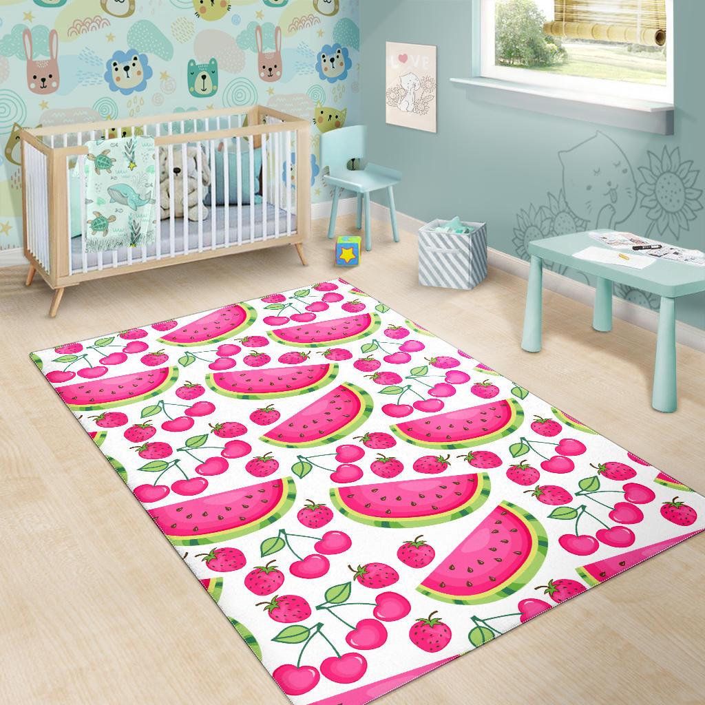 Cute Berry Watermelon Pattern Print Area Rug GearFrost