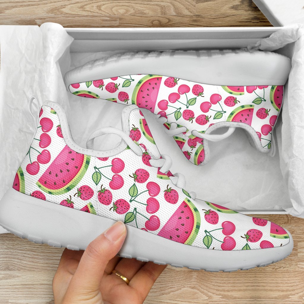 Cute Berry Watermelon Pattern Print Mesh Knit Shoes GearFrost