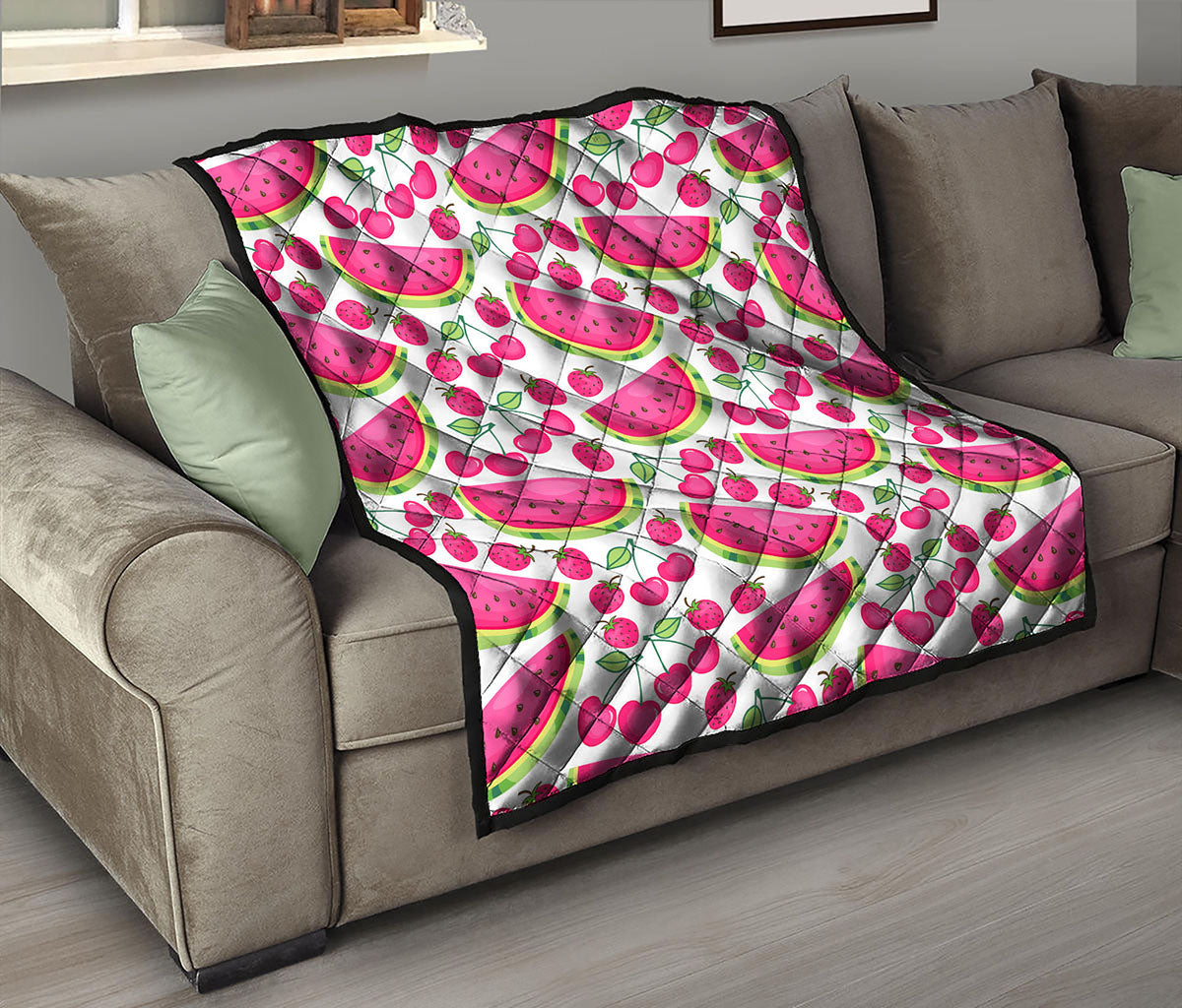 Cute Berry Watermelon Pattern Print Quilt