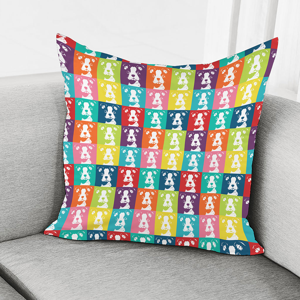 Cute Boston Terrier Faces Print Pillow Cover