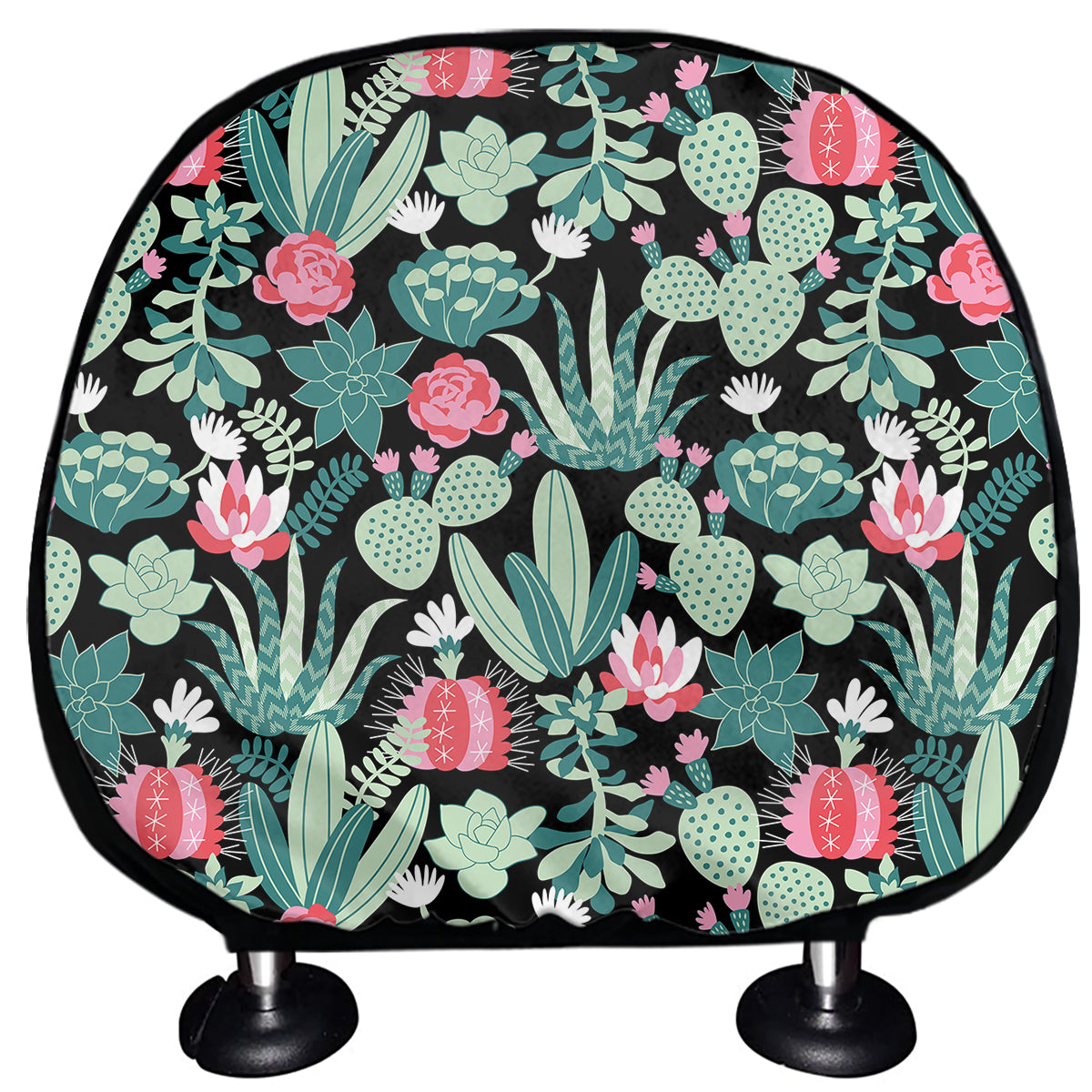 Cute Cactus And Succulent Print Car Headrest Covers