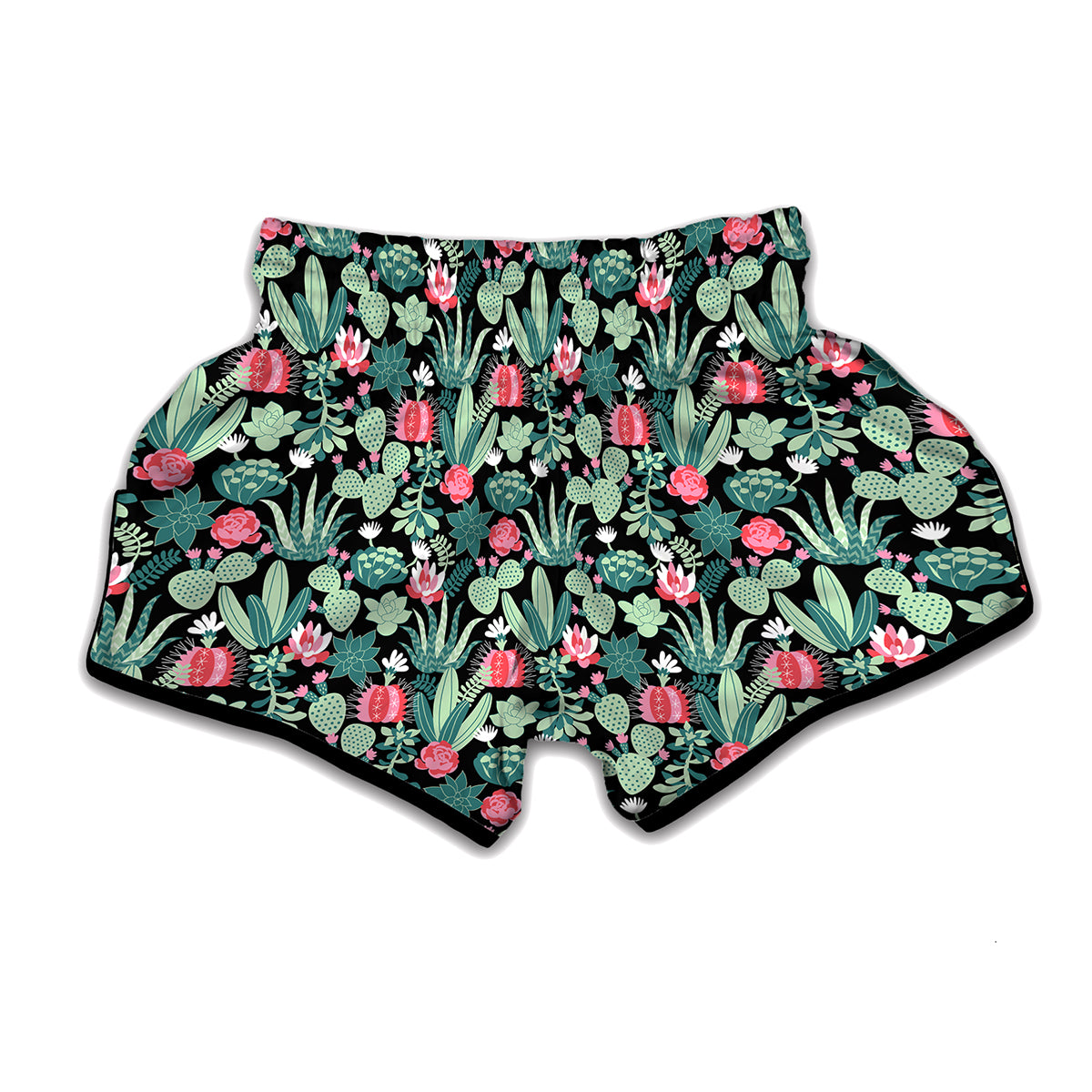 Cute Cactus And Succulent Print Muay Thai Boxing Shorts