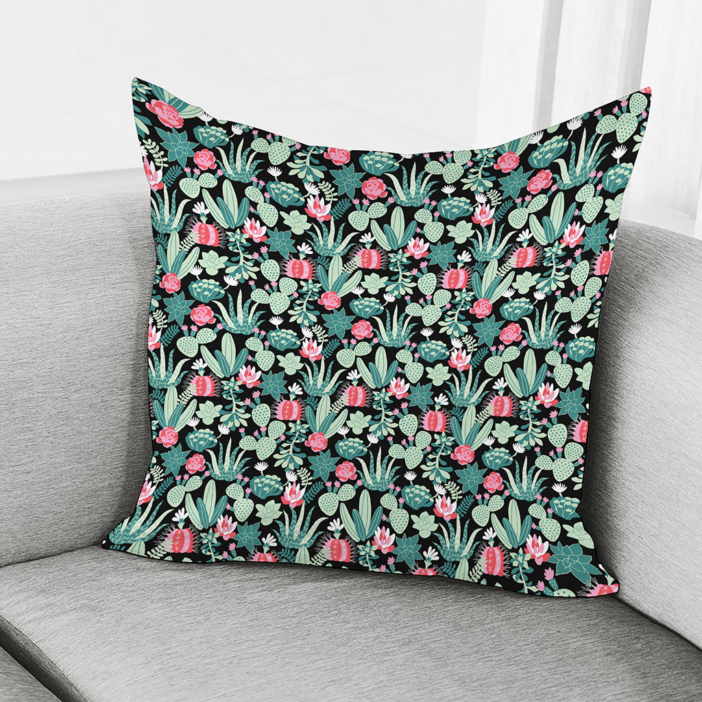 Cute Cactus And Succulent Print Pillow Cover