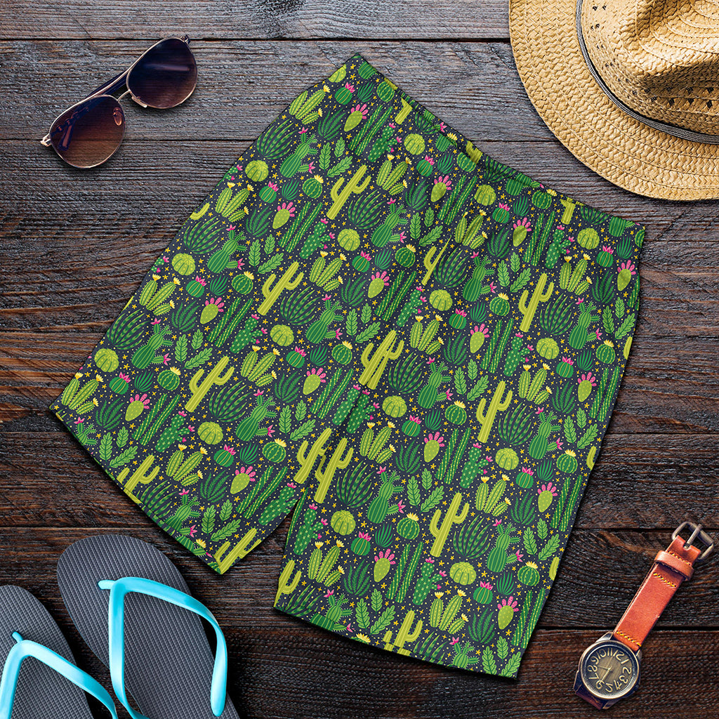 Cute Cactus Plant Pattern Print Men's Shorts