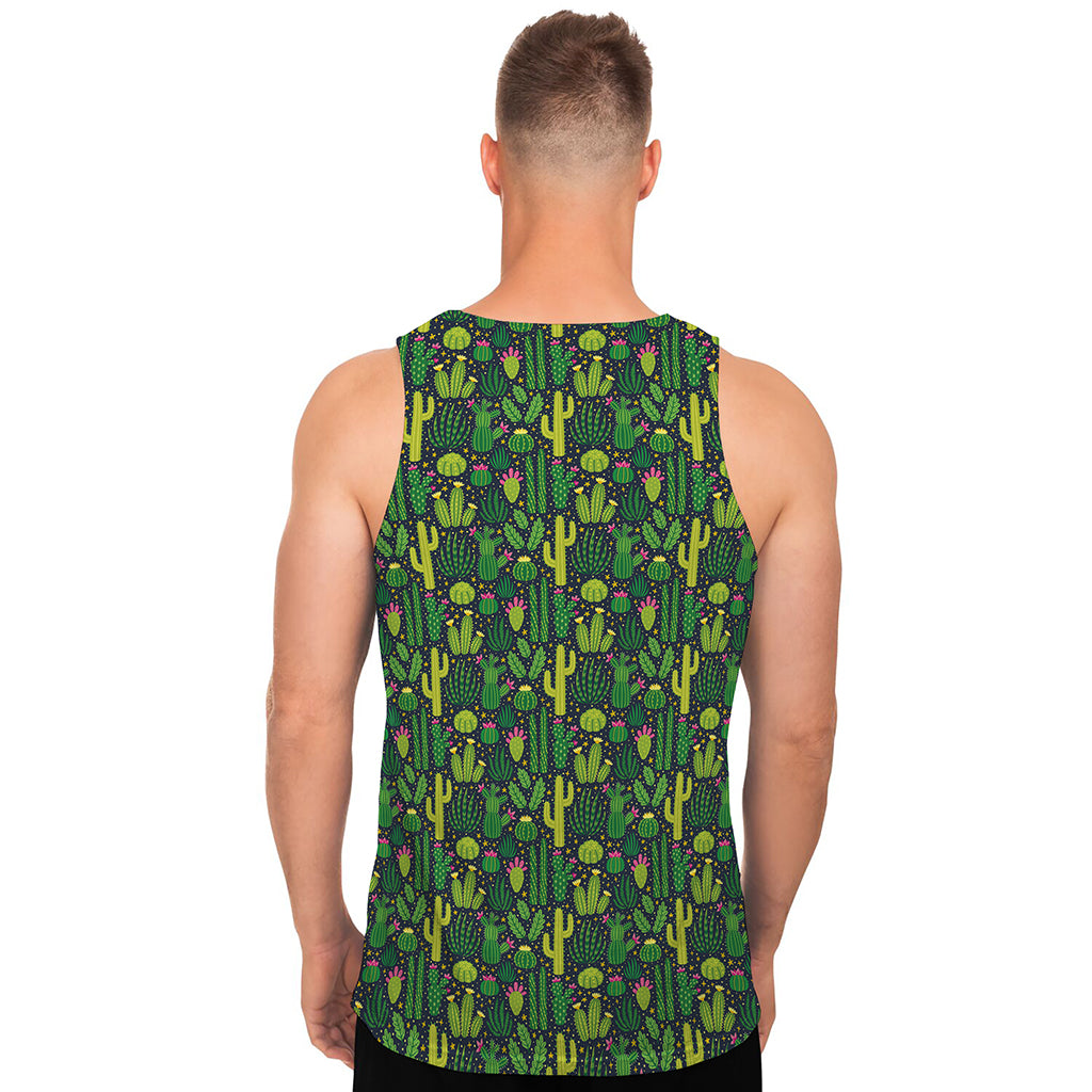 Cute Cactus Plant Pattern Print Men's Tank Top