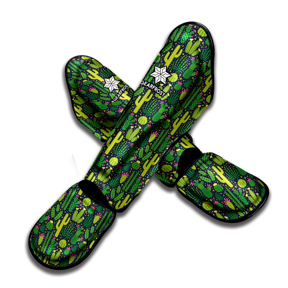 Cute Cactus Plant Pattern Print Muay Thai Shin Guard
