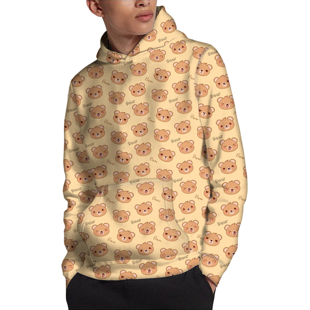 Cute Cartoon Baby Bear Pattern Print Pullover Hoodie