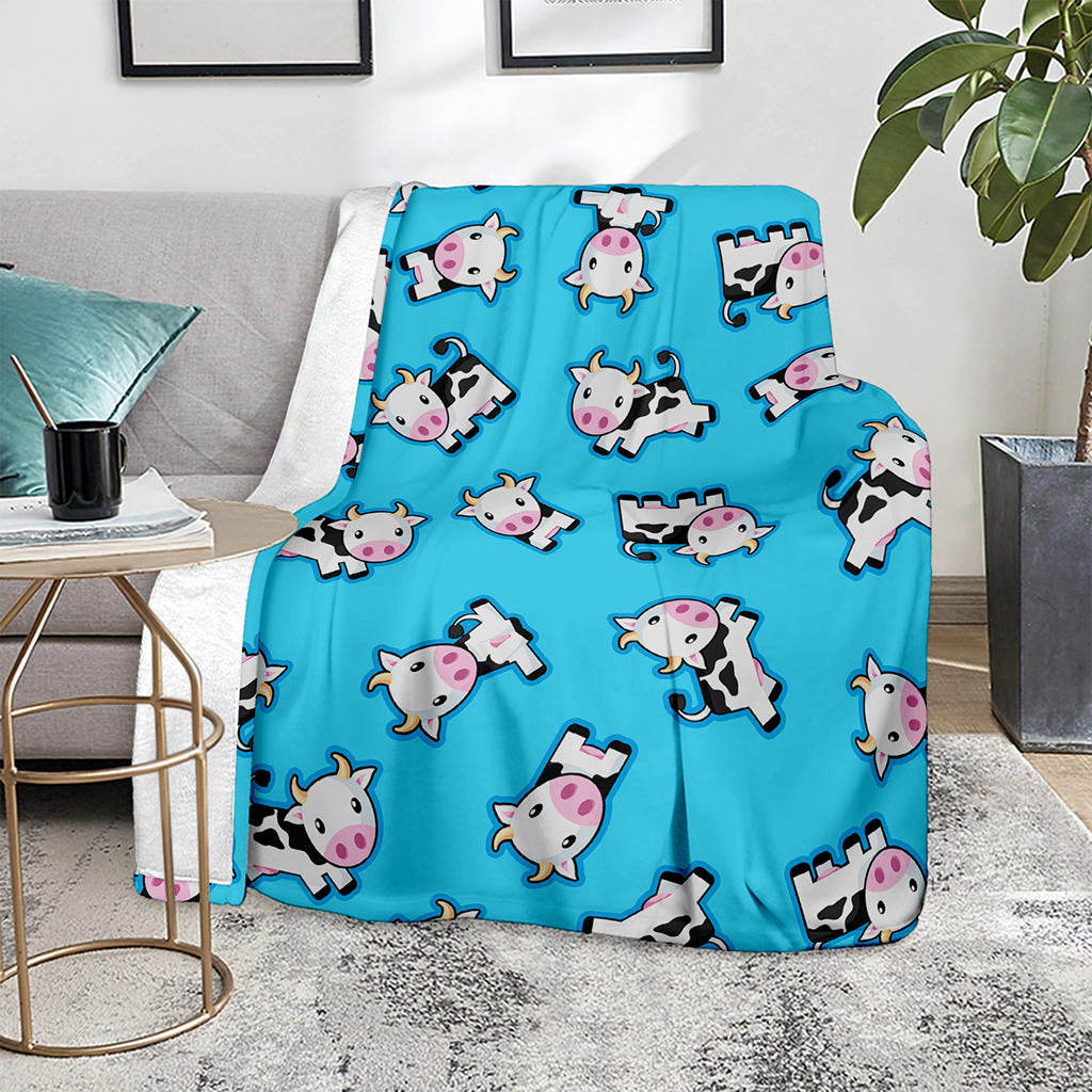 Cute Cartoon Baby Cow Pattern Print Blanket