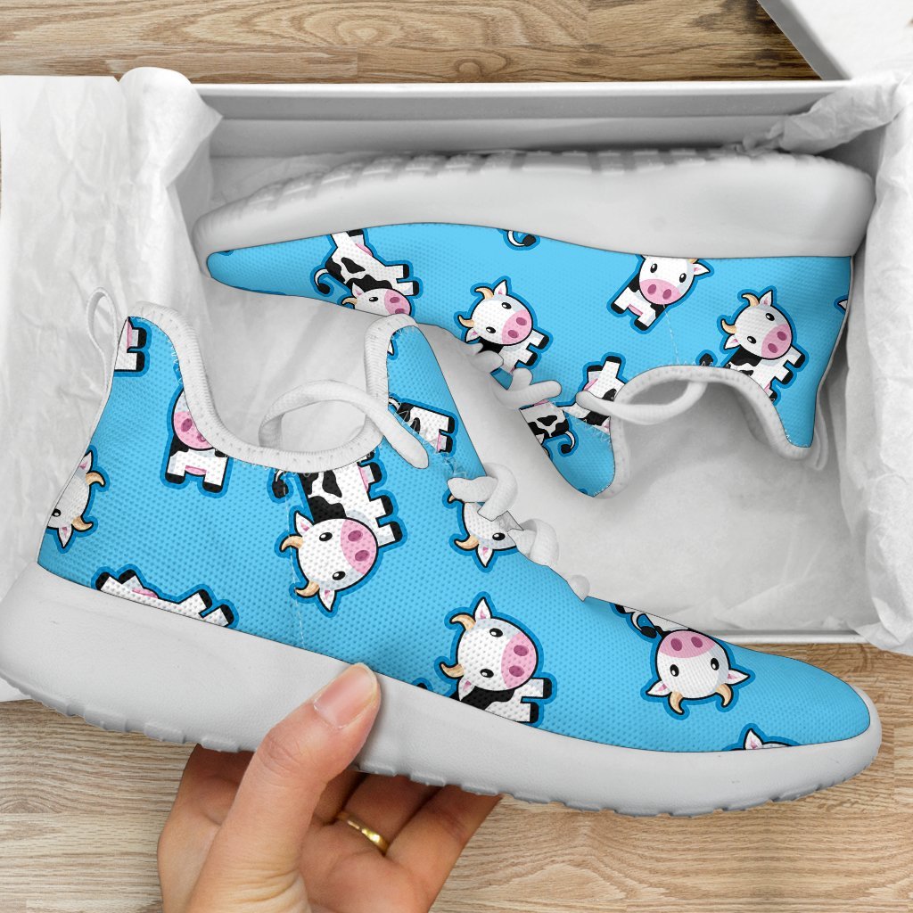 Cute Cartoon Baby Cow Pattern Print Mesh Knit Shoes GearFrost