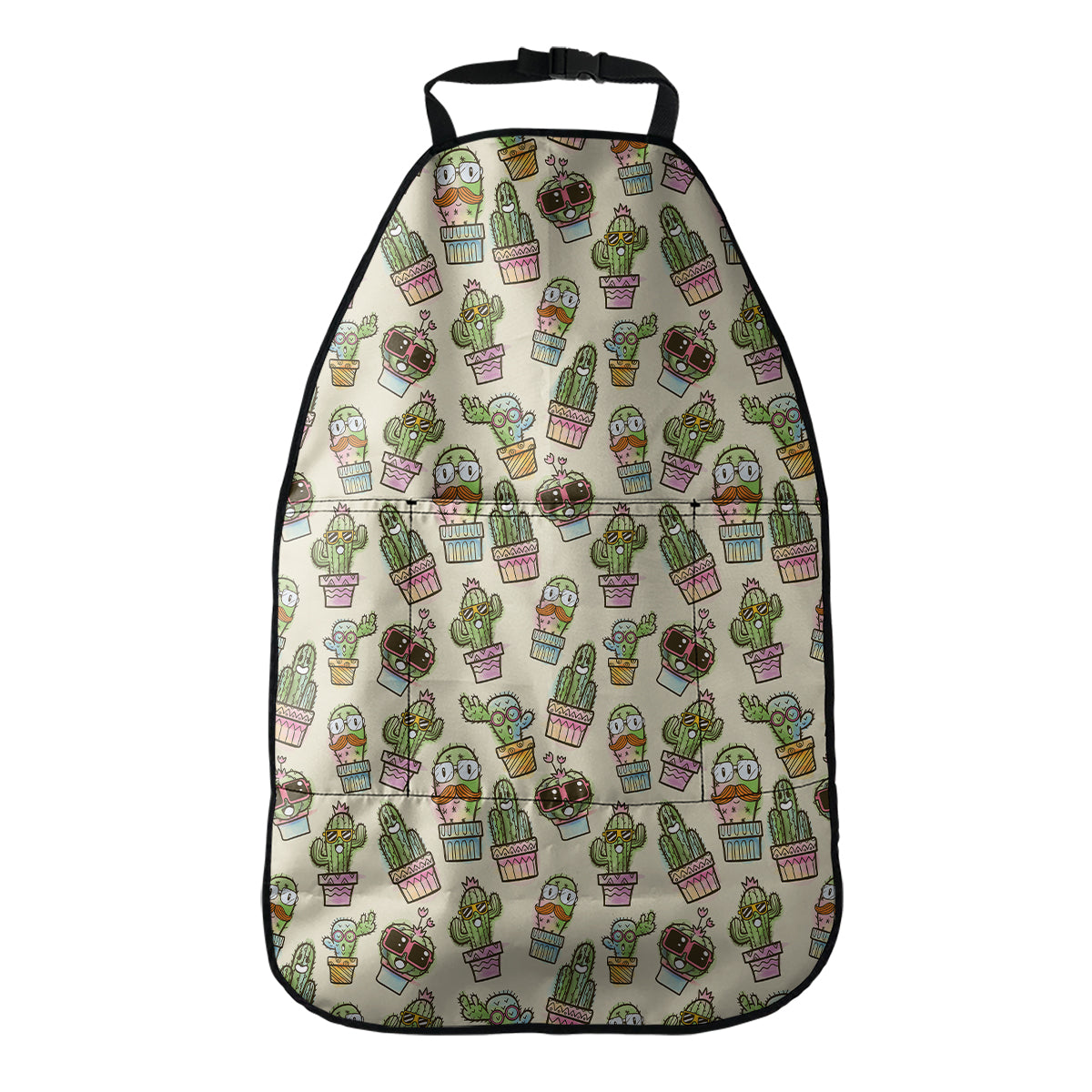 Cute Cartoon Cactus Pattern Print Car Seat Organizers