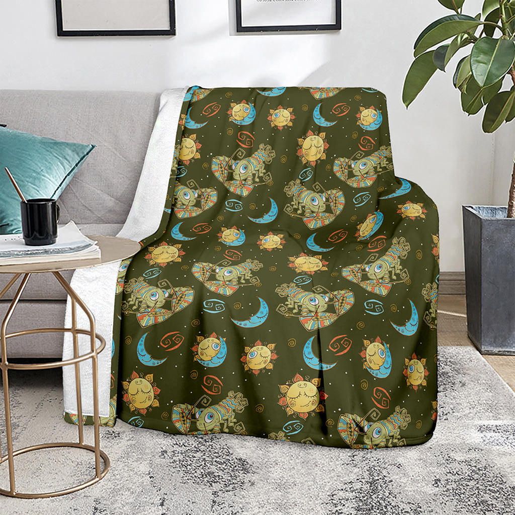 Cute Cartoon Cancer Pattern Print Blanket