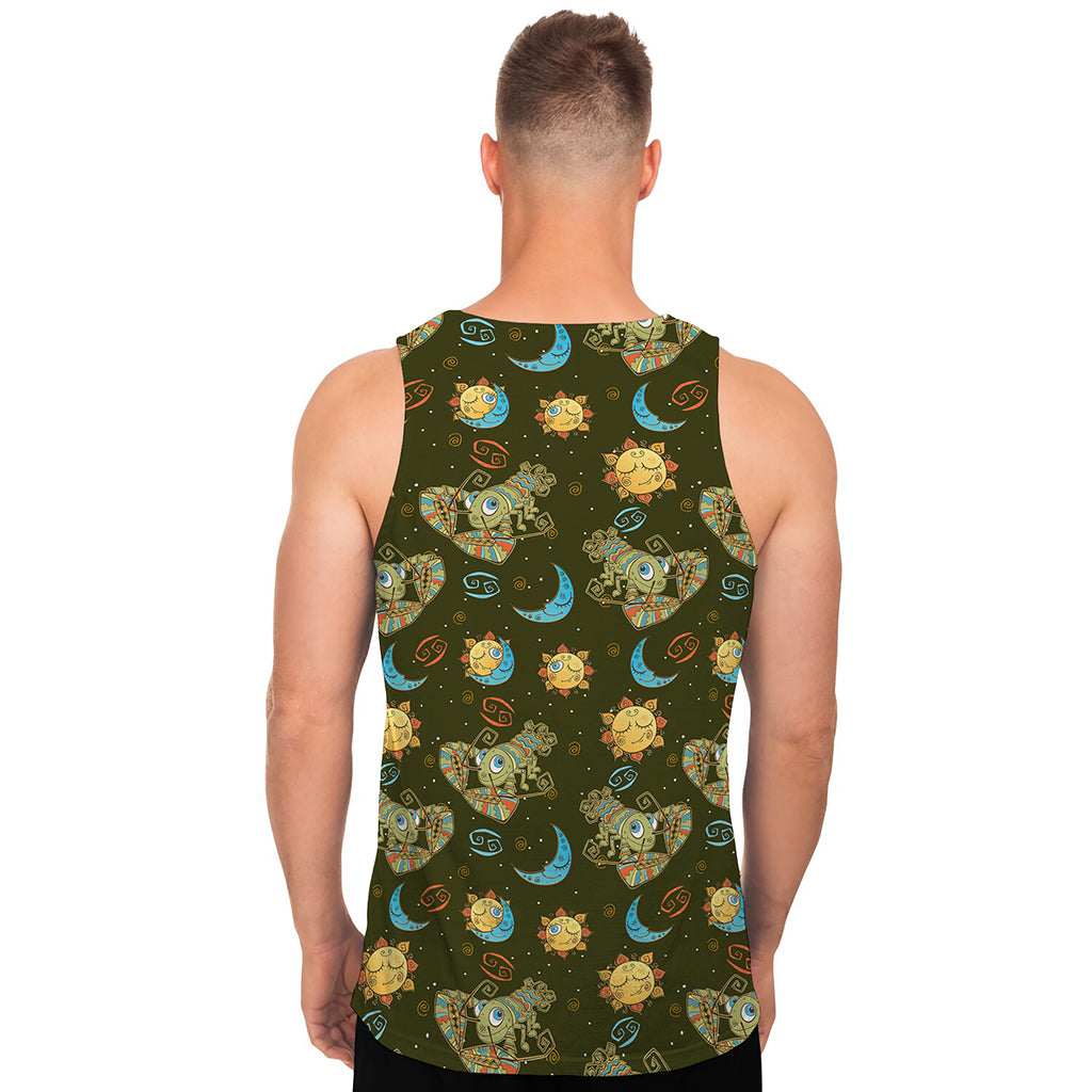 Cute Cartoon Cancer Pattern Print Men's Tank Top