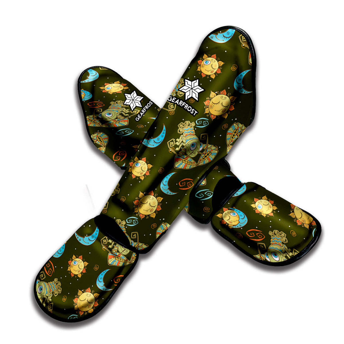 Cute Cartoon Cancer Pattern Print Muay Thai Shin Guard