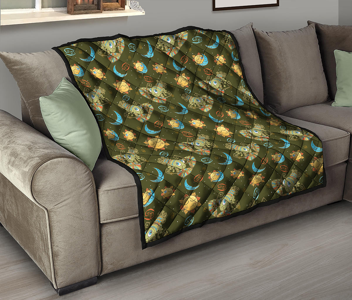 Cute Cartoon Cancer Pattern Print Quilt