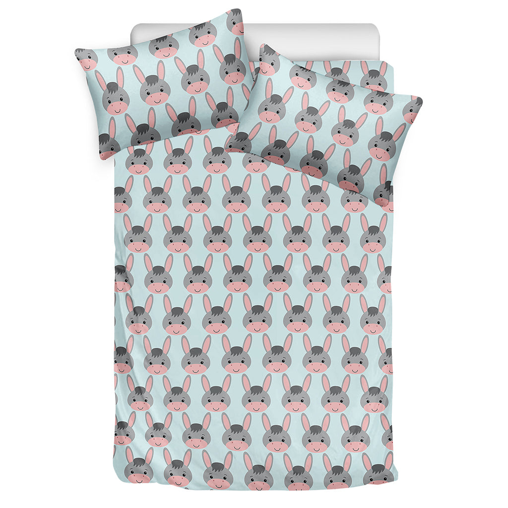 Cute Cartoon Donkey Pattern Print Duvet Cover Bedding Set