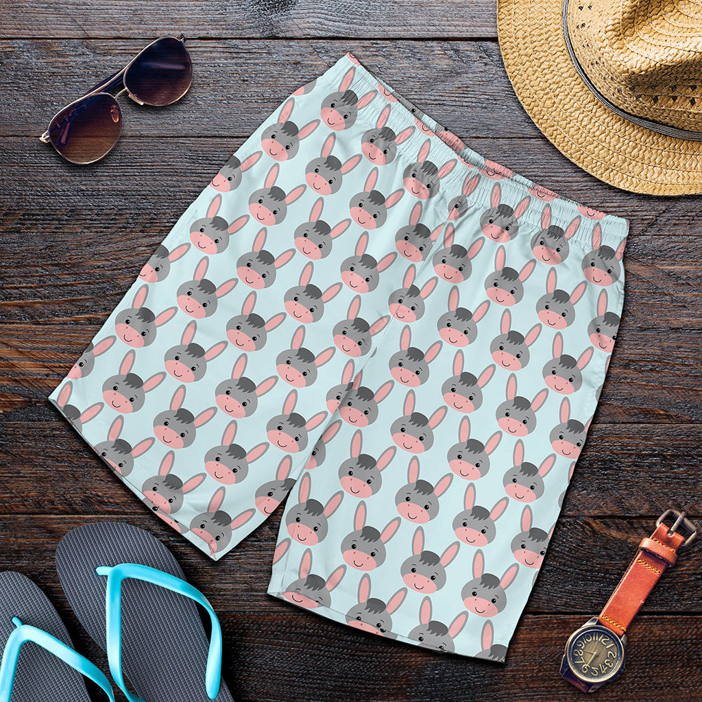 Cute Cartoon Donkey Pattern Print Men's Shorts