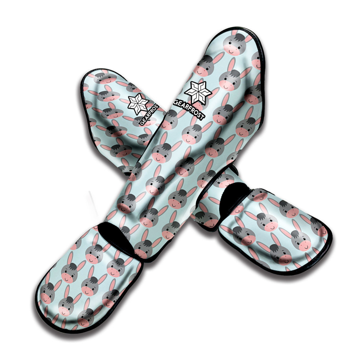 Cute Cartoon Donkey Pattern Print Muay Thai Shin Guard