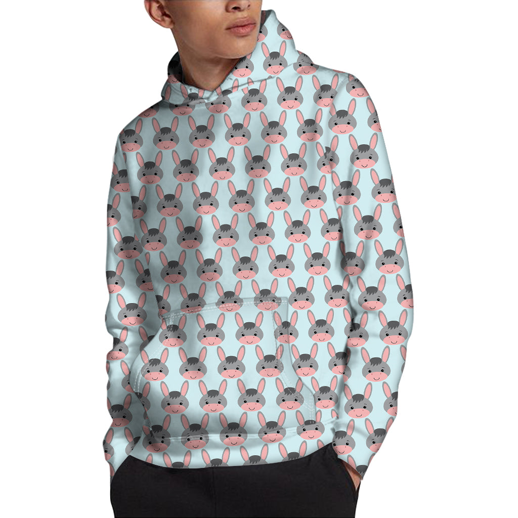 Cute Cartoon Donkey Pattern Print Pullover Hoodie