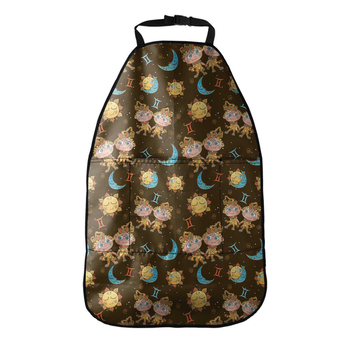 Cute Cartoon Gemini Pattern Print Car Seat Organizers