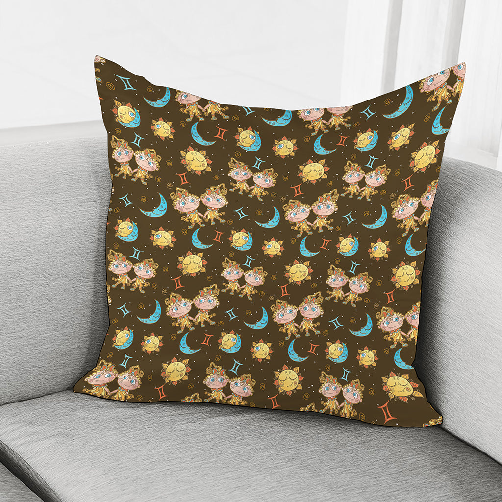 Cute Cartoon Gemini Pattern Print Pillow Cover