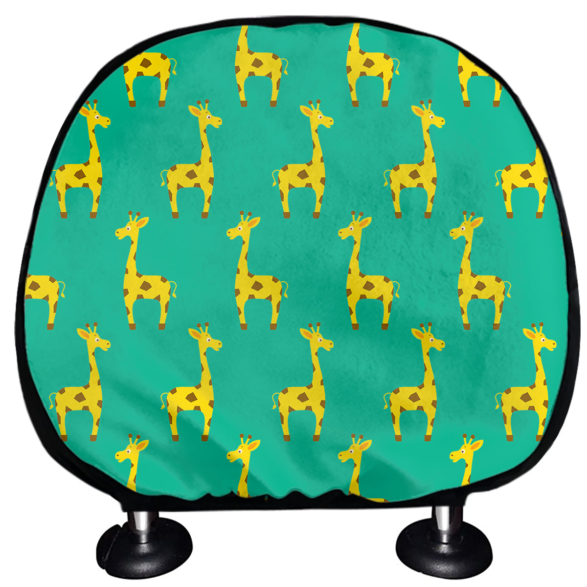 Cute Cartoon Giraffe Pattern Print Car Headrest Covers