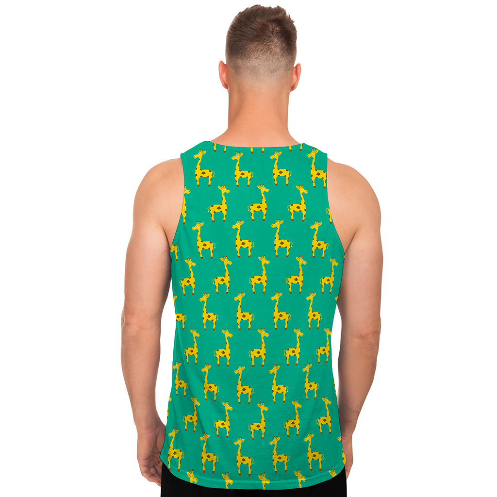 Cute Cartoon Giraffe Pattern Print Men's Tank Top