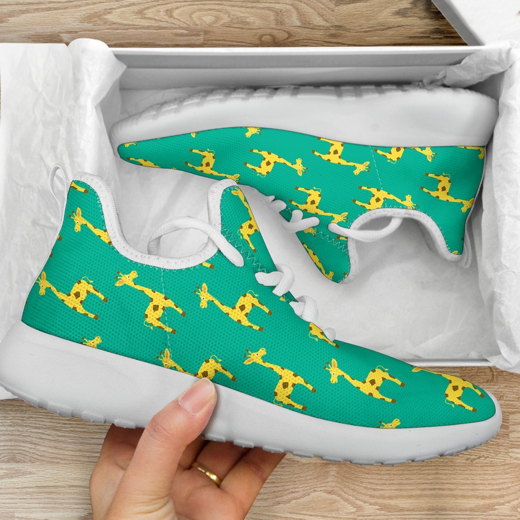 Cute Cartoon Giraffe Pattern Print Mesh Knit Shoes GearFrost
