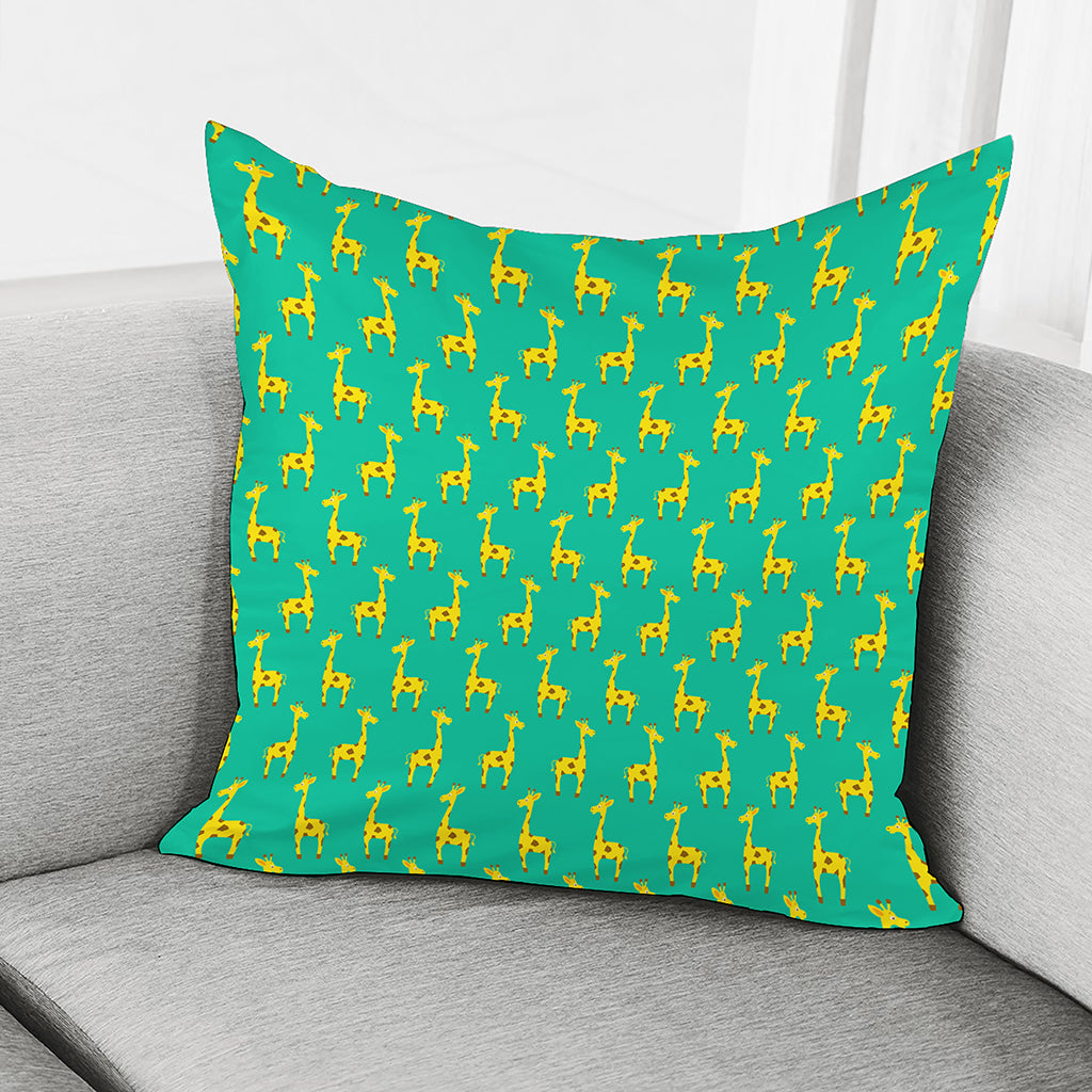Cute Cartoon Giraffe Pattern Print Pillow Cover