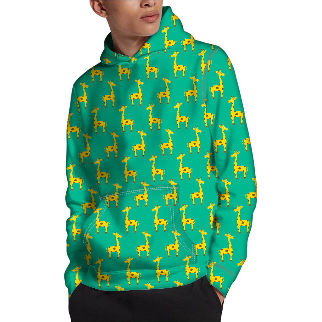 Cute Cartoon Giraffe Pattern Print Pullover Hoodie