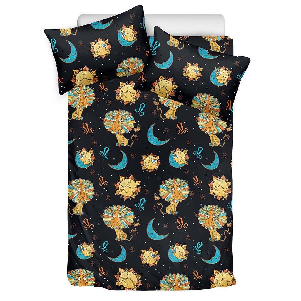 Cute Cartoon Leo Pattern Print Duvet Cover Bedding Set