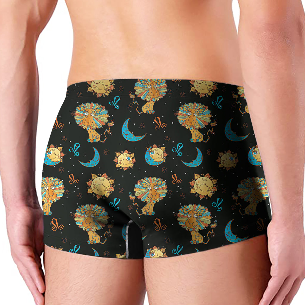 Cute Cartoon Leo Pattern Print Men's Boxer Briefs